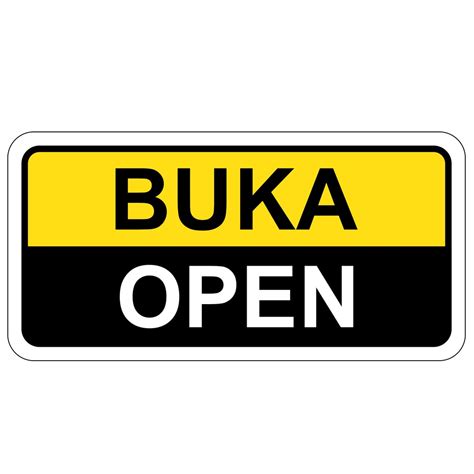 buka open pvc sign sticker  matte laminated xmm shopee