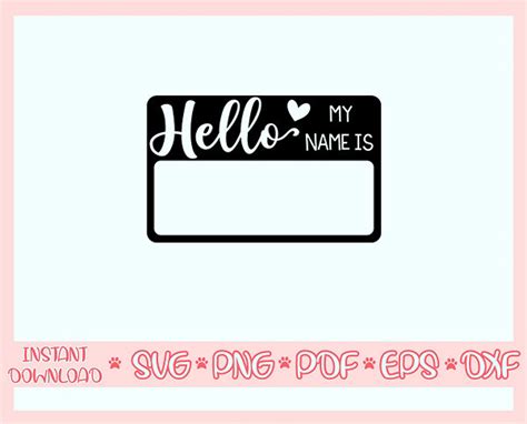 Hello My Name Is Tag Svgname Tag Svgnewborn Svgnew Baby Etsy