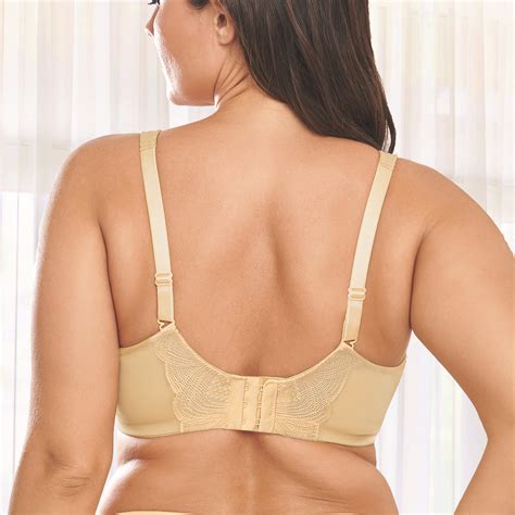 Wingslove Womens Plus Size Full Coverage Wirefree Sexy Lace Minimizer Bra Beige 38b