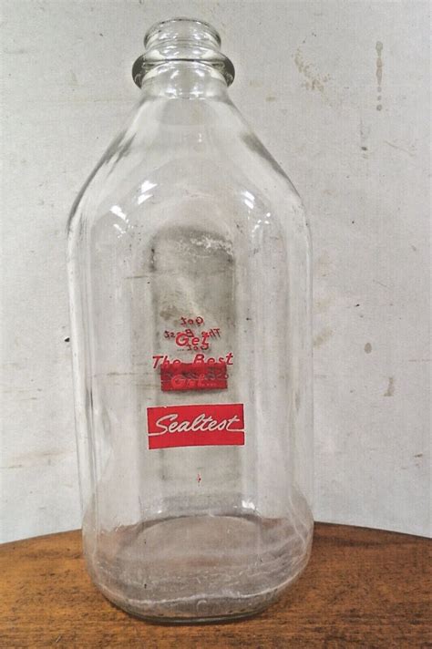 Sealtest Vintage Half Gallon Glass Milk Bottle With Red Lettering Get The Best Etsy