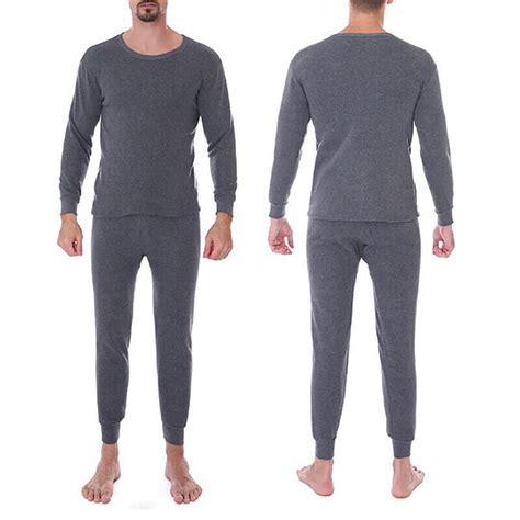 Mens Winter Cotton Fleece Lined Thermal Long Johns Warm Top Bottom Und Wise Living