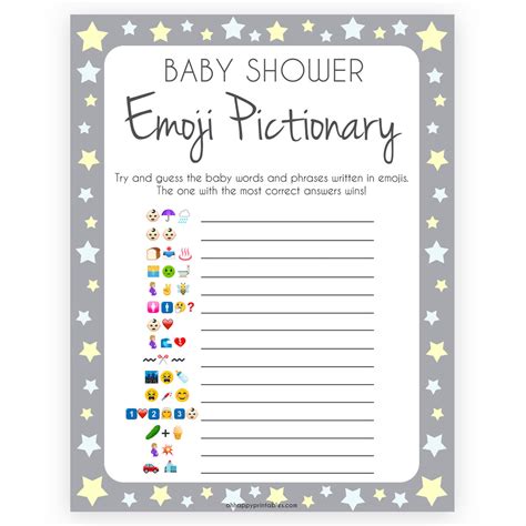 Printable Emoji Pictionary