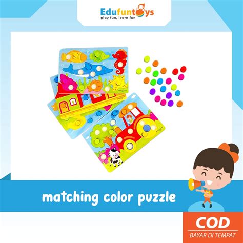 Jual Edufuntoys Matching Color Puzzle Mainan Edukasi Puzzle Kayu