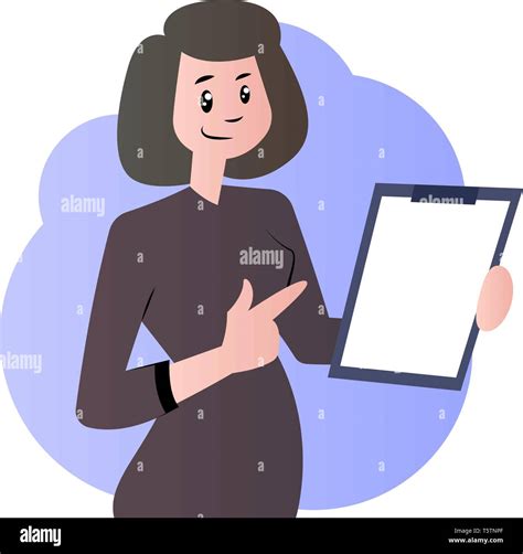 Cartoon Woman With Documents Vector Illustration On White Background