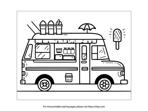 Printable Ice Cream Truck Coloring Sheet · InkPx