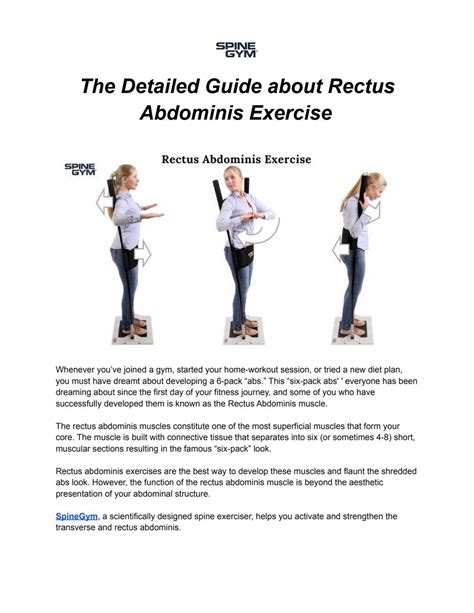 The Detailed Guide About Rectus Abdominis Exercise By Spinegym Issuu