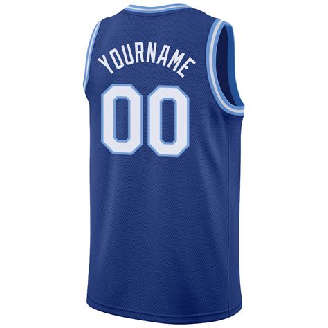 Custom Own Royal White Light Blue Basketball Stitched Jersey Free