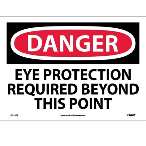 Danger Eye Protection Required Beyond This Point Sign