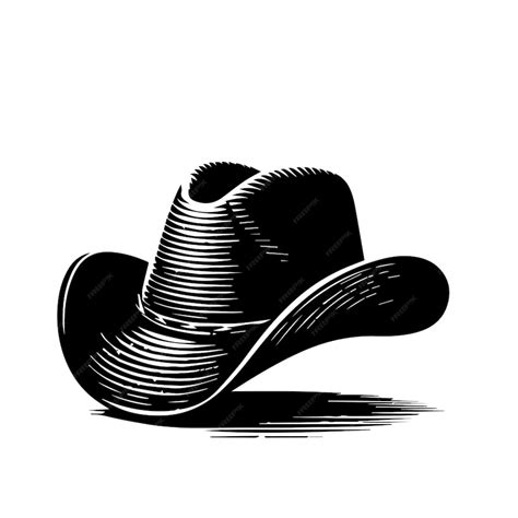 Cowboy hat silhouette Cowboy hat logo icon vector black and white ...