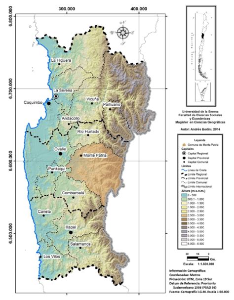 Mapa Político de la Región de Coquimbo Download Scientific Diagram