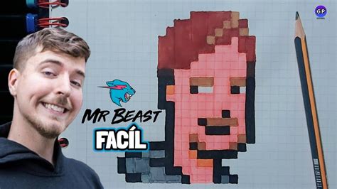 Cómo Dibujar A MR BEAST Facíl Pixel Art PASO A PASO FACIL a Color