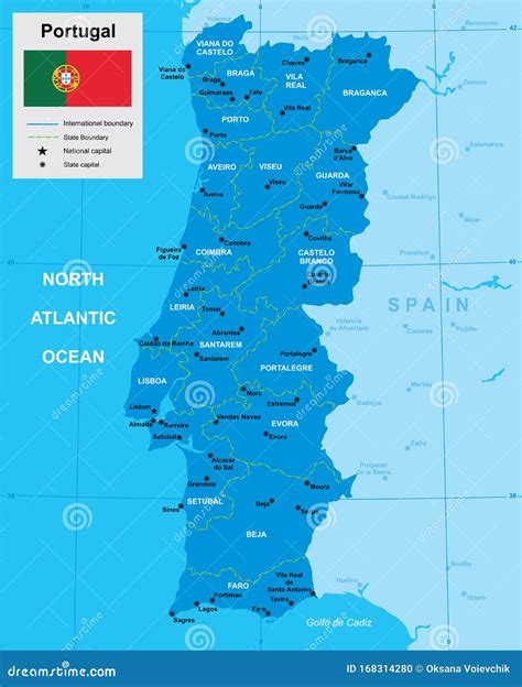 Map Of Portugal Vector Illustration Stock Vector Illustration Of