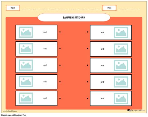 Matchende Type Sammensatte Ord Storyboard Por Da Examples