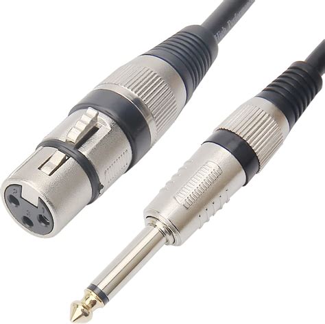 Tisino Xlr Female To Mm Ts Mono Jack Microphone Cable Mic Cord