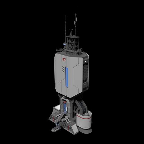 sci fi tower building  model  ennuishao