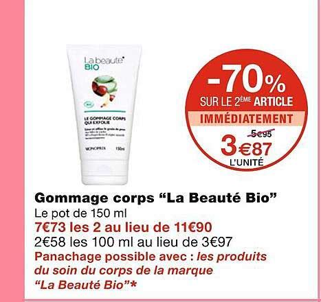 Promo Gommage Corps La Beaut Bio Chez Monoprix Icatalogue Fr