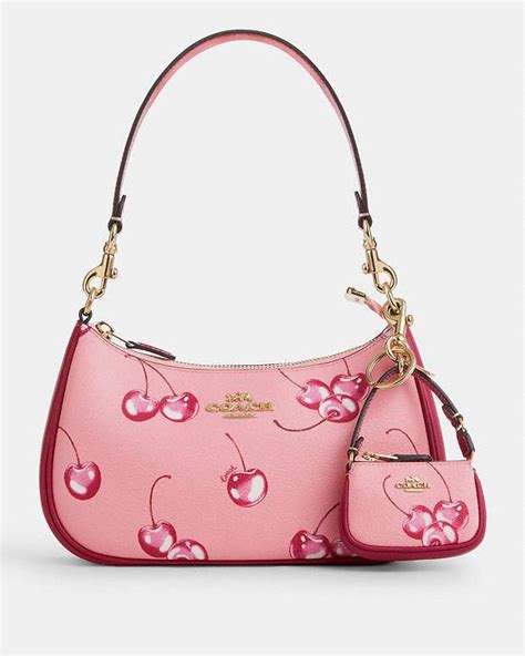 Mini Nolita Bag Charm With Cherry Print Coach Outlet In Purses