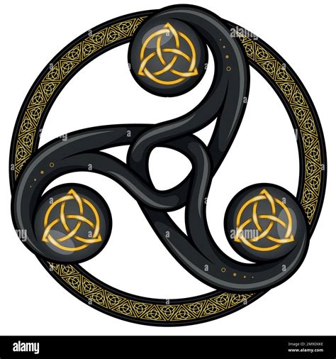 Celtic Triskelion Symbol Vector Design With Triquetra Stock Vector