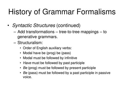 Ppt History Of Grammar Formalisms Powerpoint Presentation Free