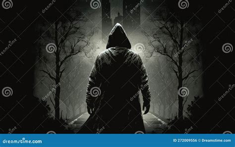 An Ominous Silhouette of a Cloaked Figure Appears in the Dark Night ...