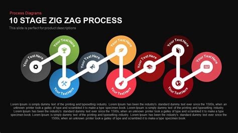 10 Stages Zig Zag Process Powerpoint Template And Keynote Slide