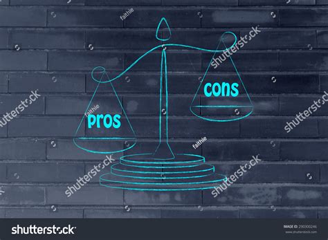 Metaphor Balance Showing Pros Overcoming Cons Stock Illustration