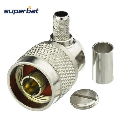 Superbat N Male Plug Right Angle Crimp RF Connector For RG58 RG142