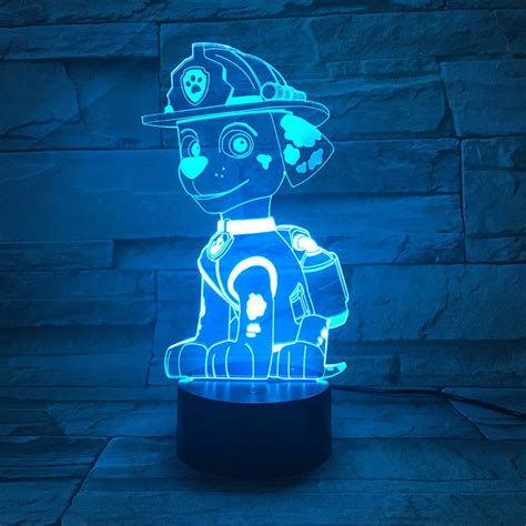 3D LED Paw Patrol Marshall 7 Farbe Nachtlicht Lampe Kinder Dekor