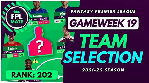 Fpl Gw Team Selection Rank Scores Transfers Captain