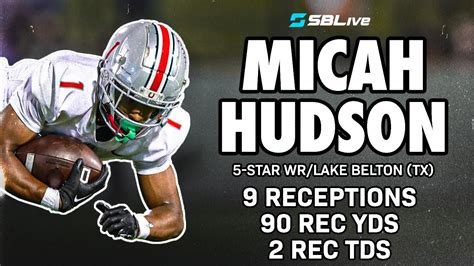 MICAH HUDSON IS AN ALL TIME TEXAS HS FOOTBALL GREAT TWO SCORES IN