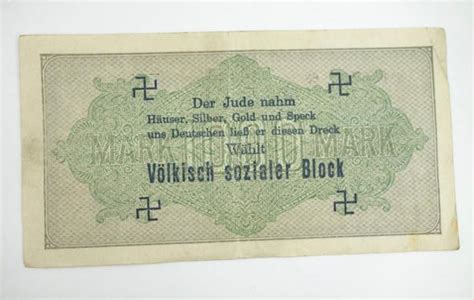 IMCS Militaria | Third Reich Reichsmark Bank Note with anti Jew print