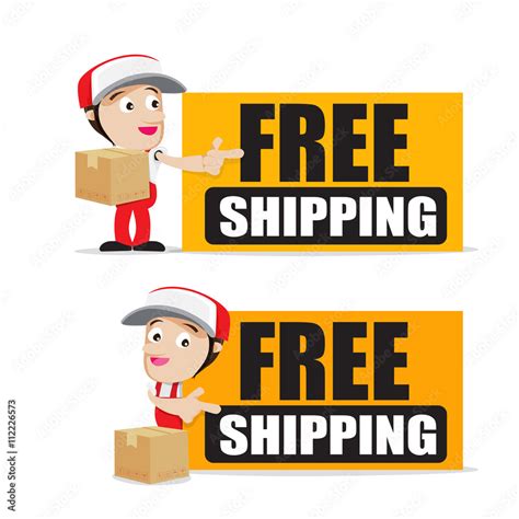 smile delivery man handling  box  package delivery cartoon stock
