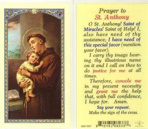 Prayer To St Anthony St Anthony Prayer St Anthony Prayer Lost Saint