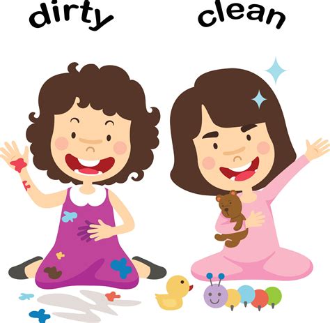 Opposite Dirty And Clean Vector Illustration 3240346 Vector Art At Vecteezy