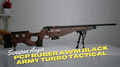 Senapan Angin Pcp Ruger Black Army Awm Turbo Tactical 082112911431