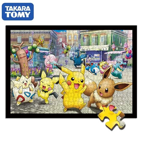 Pikachu quebra cabeça 1000 peças brinquedos de madeira pokemon