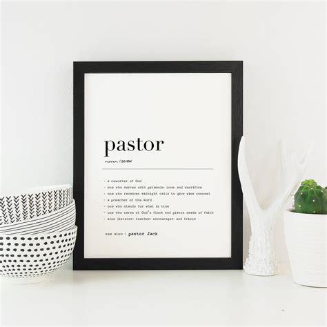 Pastor Gift Idea Pastor Definition Print Pastor Appreciation Etsy