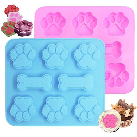 Dog Paw and Dog Bone Silicone Dog Treat Molds - Marvto