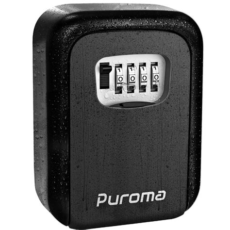 LB002 1 Pack Waterproof Key Lock Box Gray Puroma