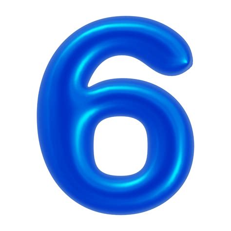 3d Number 6 With Blue Color 35750565 PNG