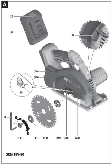 Bosch Gkm 18v 50 Professional Cordless Circular Saw Instruction Manual