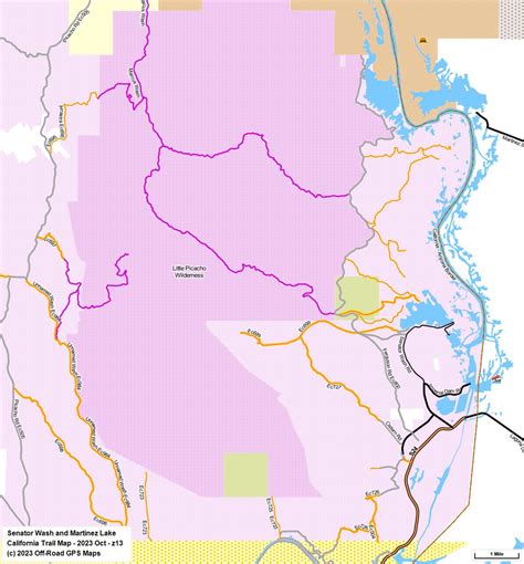 Senator Wash and Martinez Lake - California Trail Map