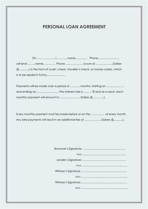 Simple Loan Agreement Pdf Free Loan Agreement Templates Word Pdf