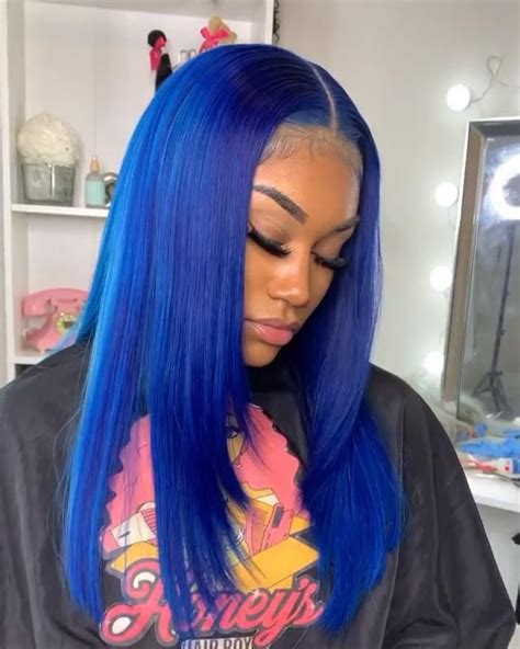 Pιɴтereѕт Joɴтα мιɴαj [video] Royal Blue Hair Human Hair Wigs