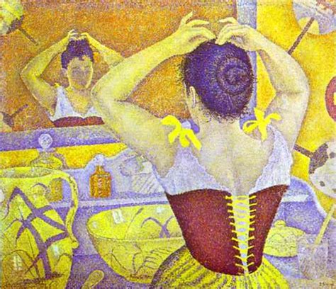 Woman At Her Toilette Wearing A Purple Corset 1893 Paul Signac