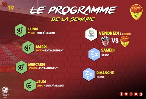 Le Programme De La Semaine Us Orl Ans Loiret Foot