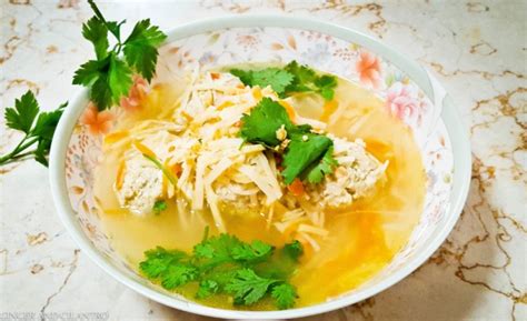 Bakwan Kepiting - Pork and Crab Meatball Soup - Ginger and Cilantro