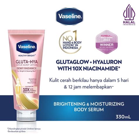 Jual Vaseline Gluta Hya Body Serum Dewy Radiance 330 ML Shopee Indonesia