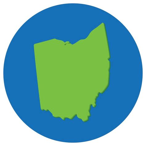 Premium Vector Ohio State Map In Globe Shape Green With Blue Round