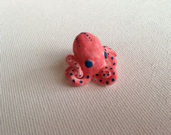 Miniature Octopus Sculpture, Polymer Clay Octopus Chub, Semi-Realistic ...